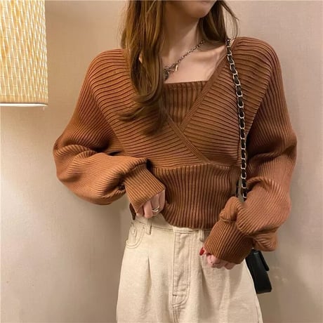 キャミソール付き ニット
