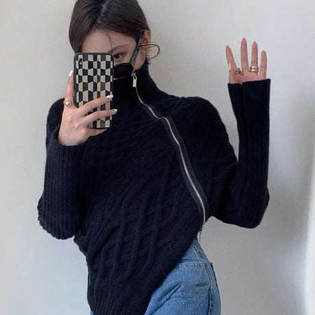 【高品質】zipper knit