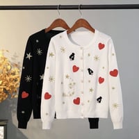 【即納あり】face design cardigan
