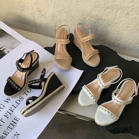 wedge chain sandals
