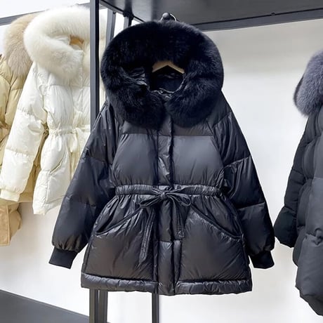 fox fur down jacket