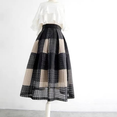 organdy check skirt
