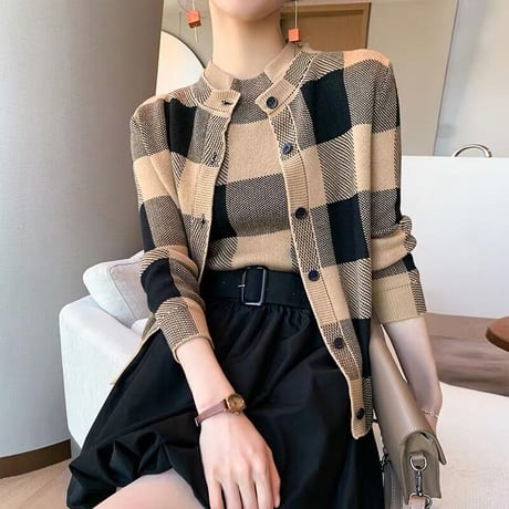 check cardigan