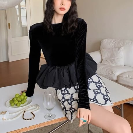 ベロア peplum tops