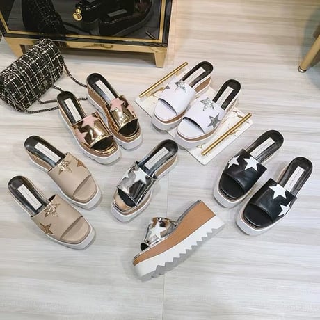 【本革】platform star sandal