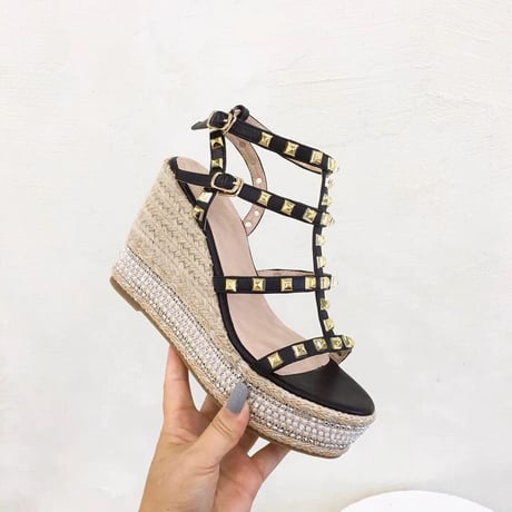 wedge stud sandals