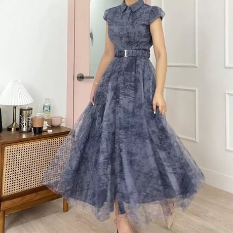 chiffon blue onepiece
