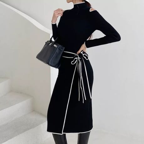waist ribbon tight onepiece