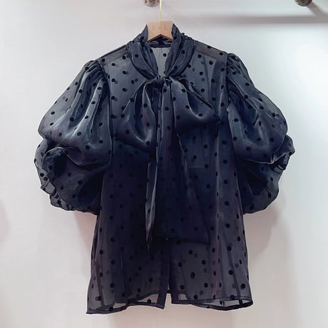 see-through dot blouse