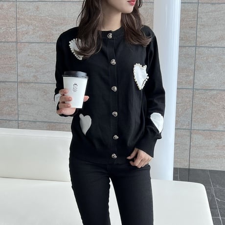 heart pearl cardigan