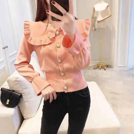 ビジューボタンカーディガン