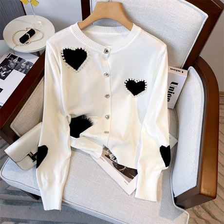 heart pearl cardigan