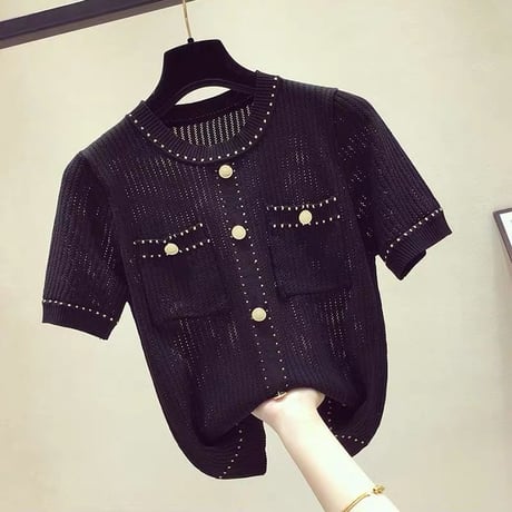 シースルー半袖トップス