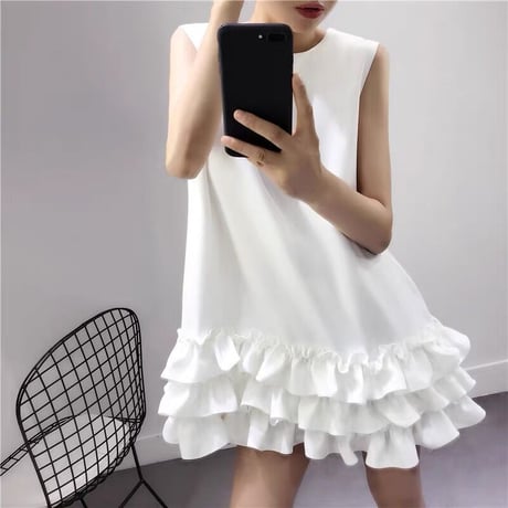 frill sleeveless onepiece