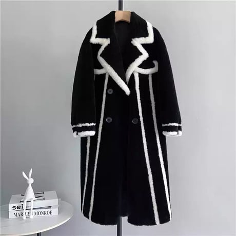 【ウール】bi-color long coat