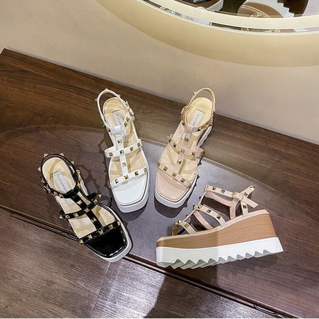 platform studs sandal