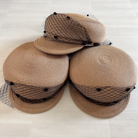 tulle straw casquette