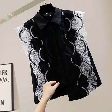 sleeveless lace blouse