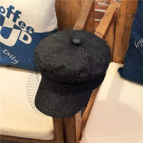 denim tulle casquette