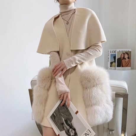fox fur cape coat