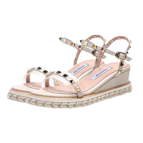 【即納あり】Genuine leather studs sandals