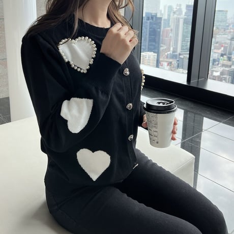 heart pearl cardigan