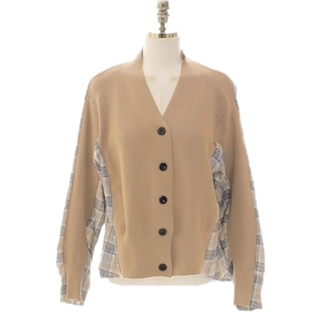 【即納】check 切り替えcardigan