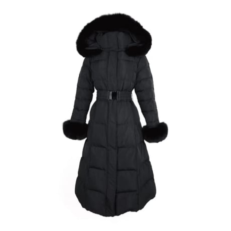 fox fur long down coat