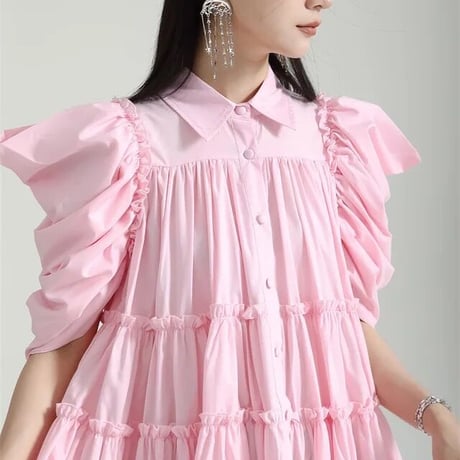 puff sleeve tiered onepiece