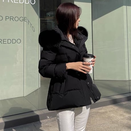 fox fur down jacket
