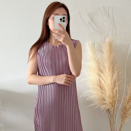 【即納】pleats long onepiece