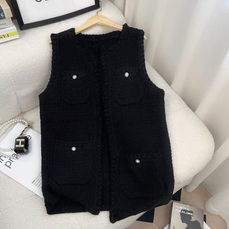 knit long vest