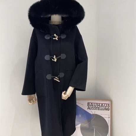 フォックスファー ウールロングコート
