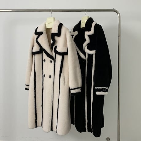 【ウール】bi-color long coat