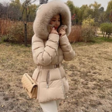 fox fur down jacket