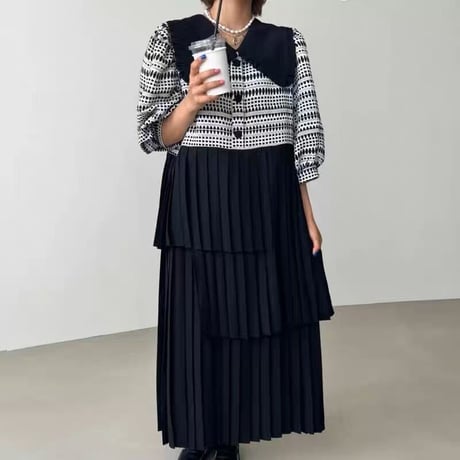 pleats 切り替え onepiece