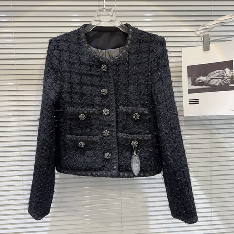 bijou button tweed jacket