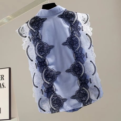 sleeveless lace blouse