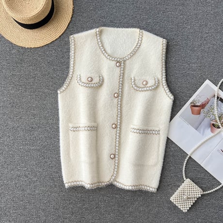 pearl button vest