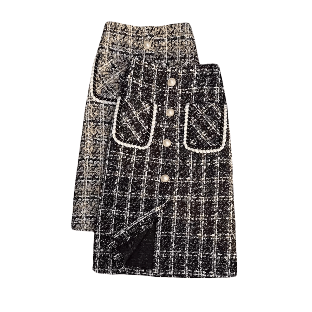 CHANELツイードスカート パールボタン fit=scale-down,w=1200