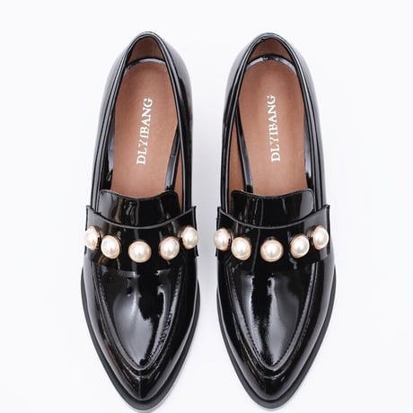 pearl heel loafer