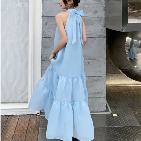 back ribbon tiered onepiece