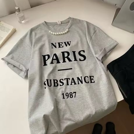 neck pearl logo t-shirt