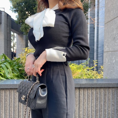bi-color ribbon knit
