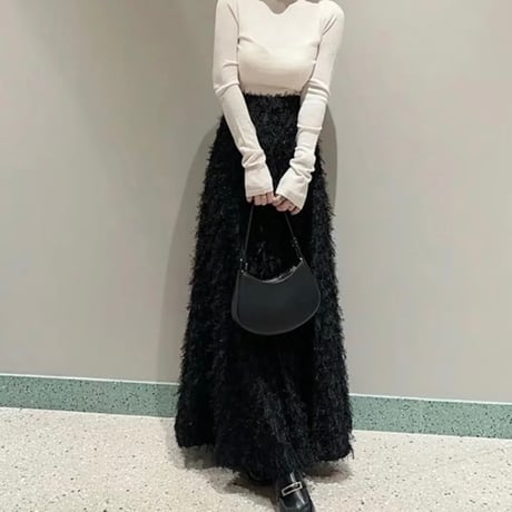 feather long skirt