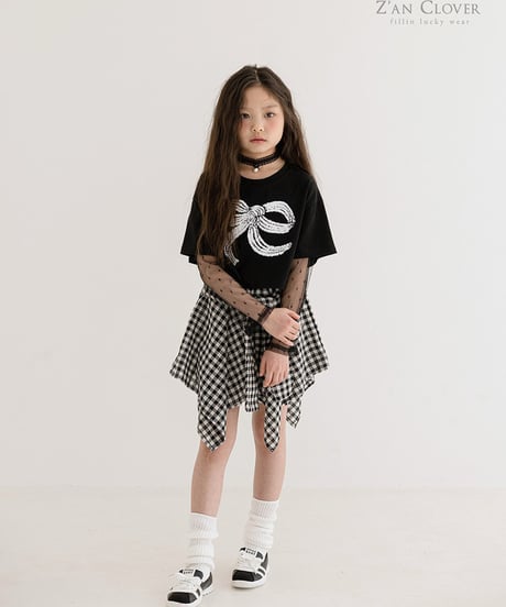 waist mark check skirt【70-150cm】