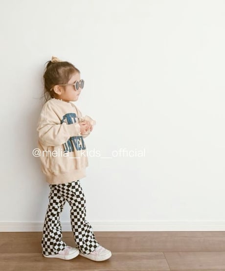 【Melia. original】checker "flare" pants -junior-