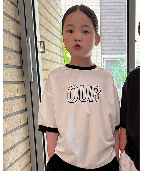 【OUR】ringer logo tee【90-160cm】