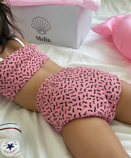 【Melia.original】Lame' leopard swim wear