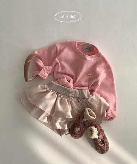 satin tiered mini skirt【90-160cm】